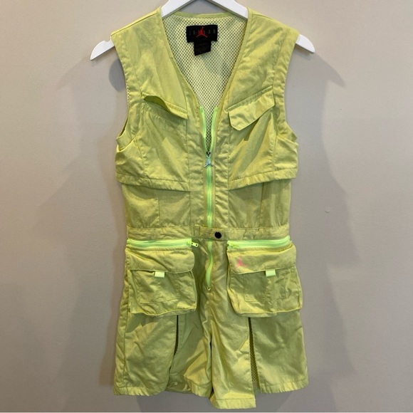 Air Jordan Heatwave Flight Suit Romper Neon Yellow Womens XS - Picture 1 of 6